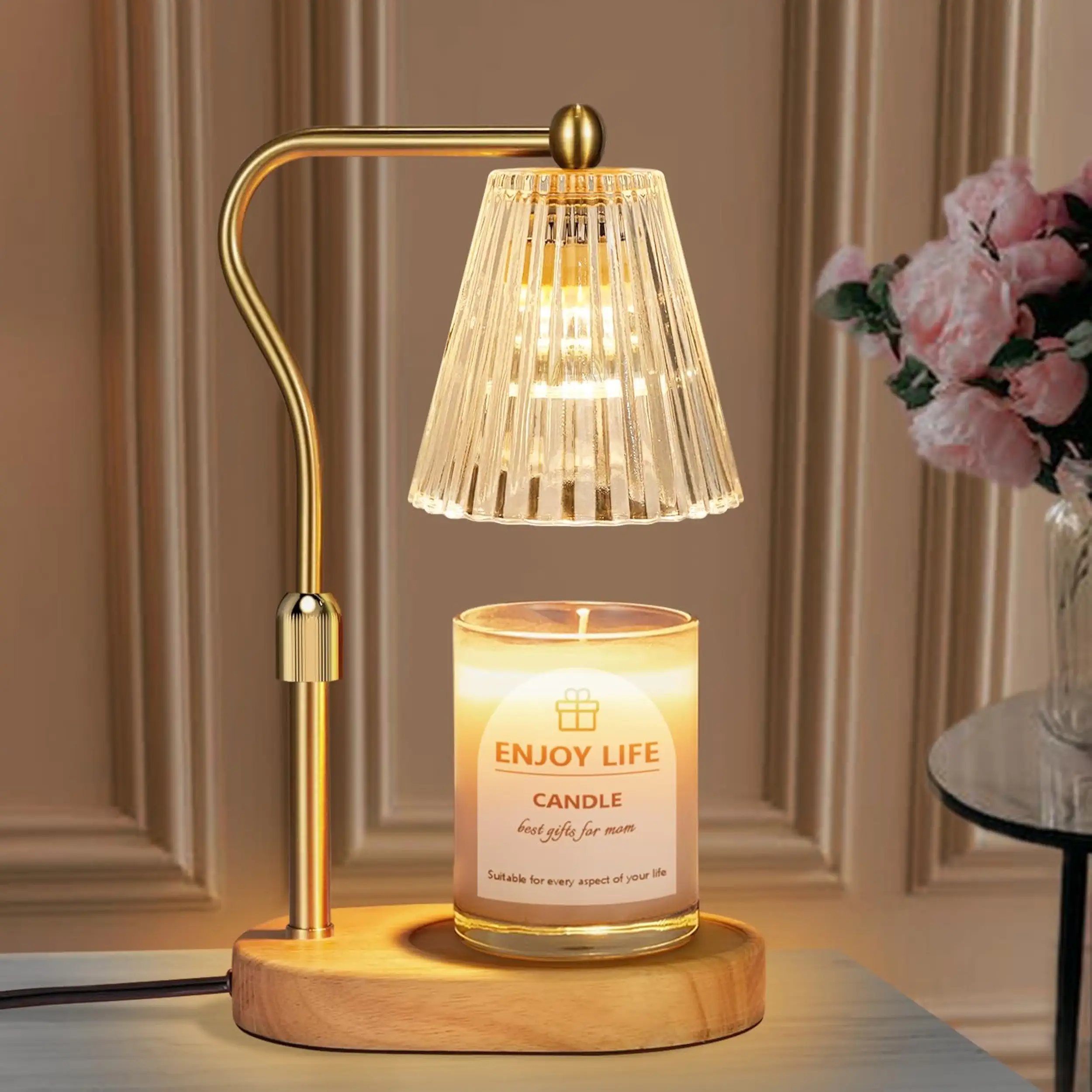 seenlast Candle Warmer Lamp with Timer Dimmer, Adjustable Height for New Home Bedroom, Mothers Day Gifts, Vintage Home Decor for Scented Jar